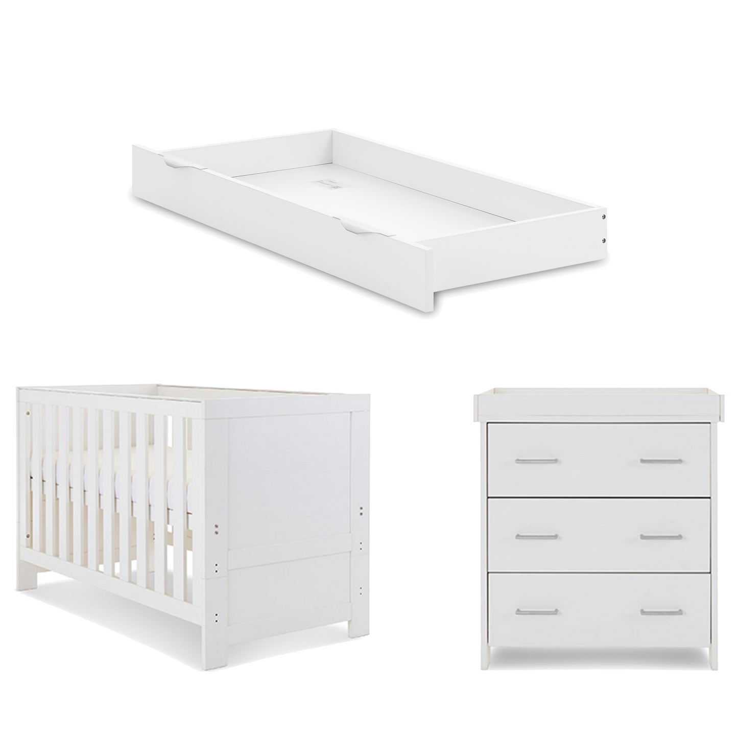 Obaby Nika 2 Piece Room Set with Cot Bed and Dresser Changer