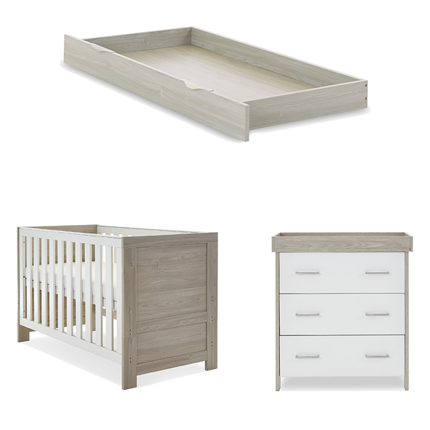 Obaby Nika 2 Piece Room Set with Cot Bed and Dresser Changer