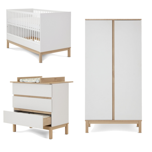 Obaby Astrid 3 Piece Room Set with Cotbed, Dresser Changer and Wardrobe