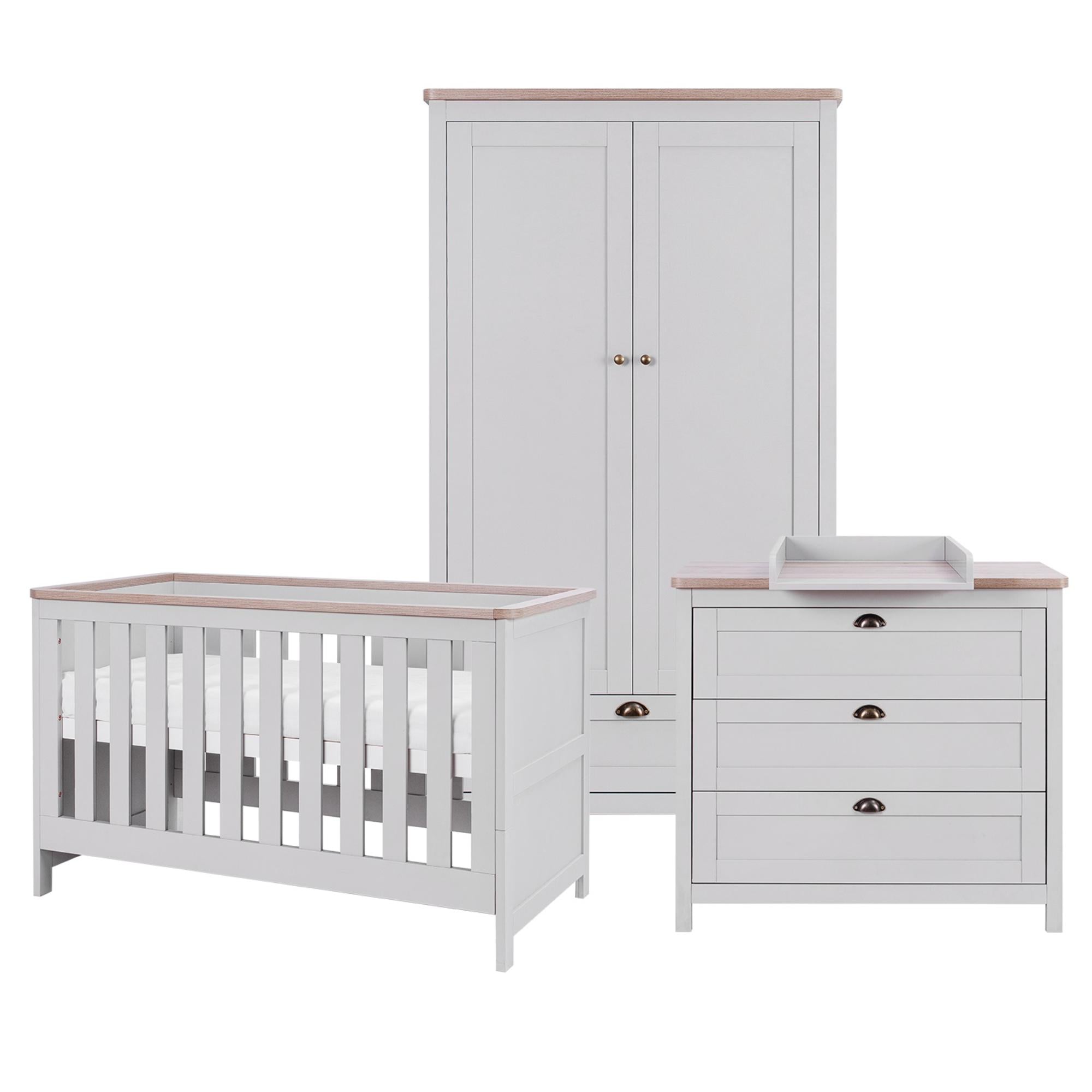 Tutti Bambini Verona 3 Piece Range with Cot Bed Dresser Changer and Wardrobe