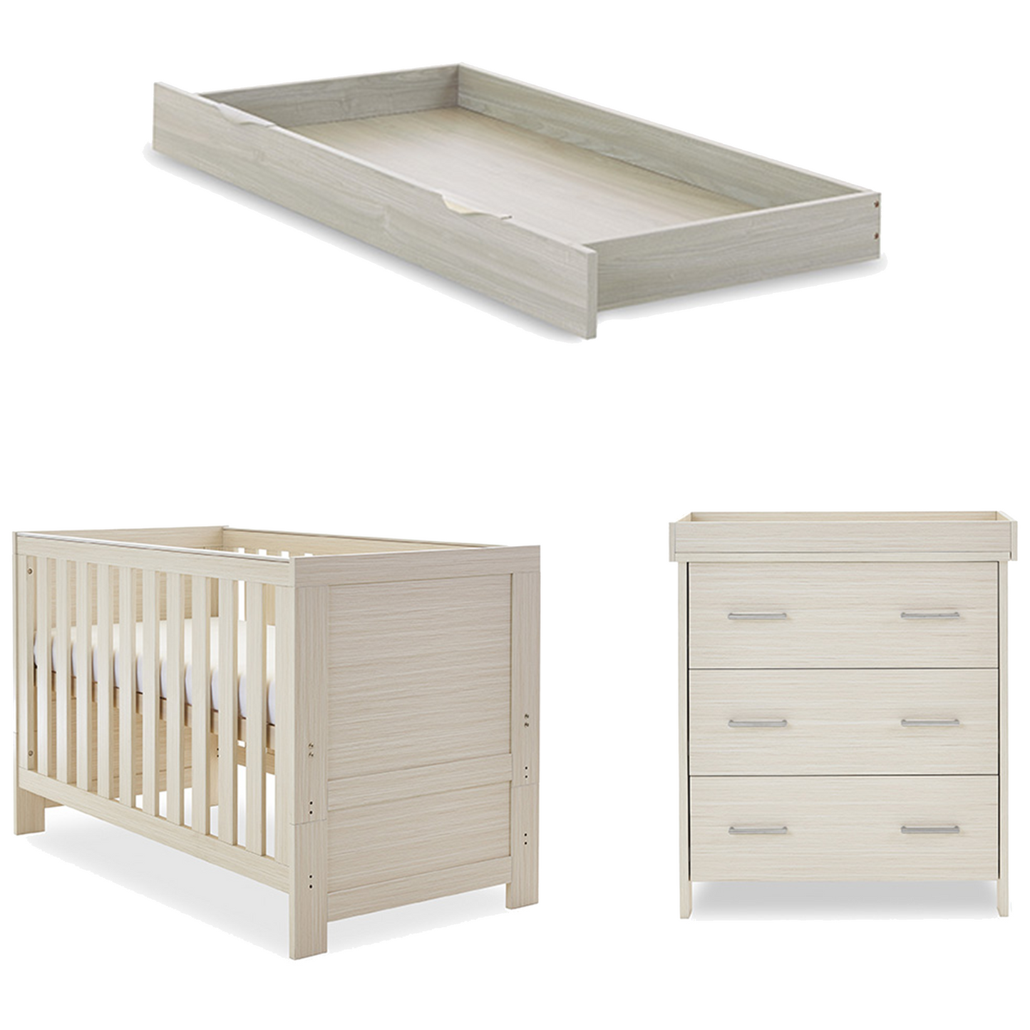 Obaby Nika 2 Piece Room Set with Cot Bed and Dresser Changer