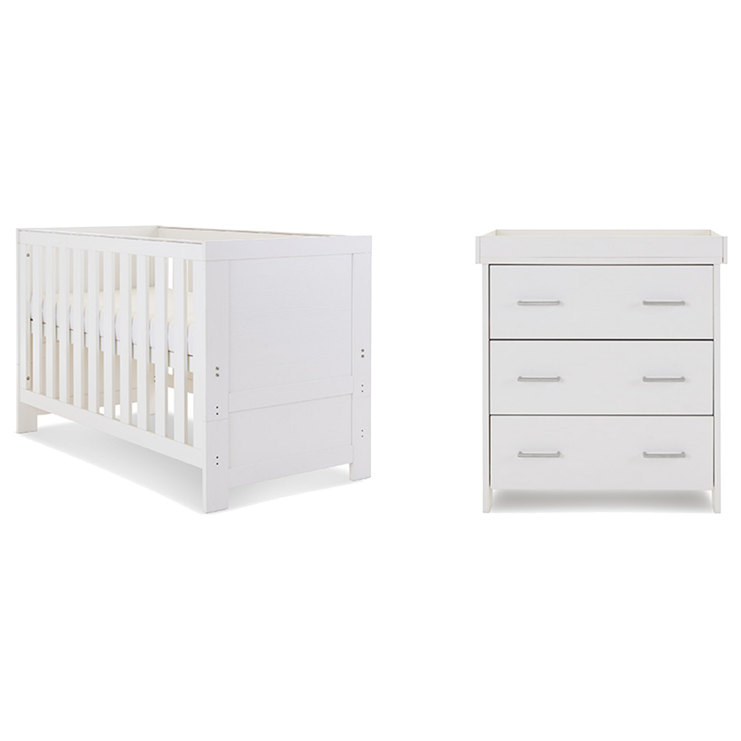 Obaby Nika 2 Piece Room Set with Cot Bed and Dresser Changer