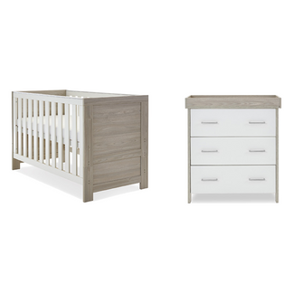 Obaby Nika 2 Piece Room Set with Cot Bed and Dresser Changer