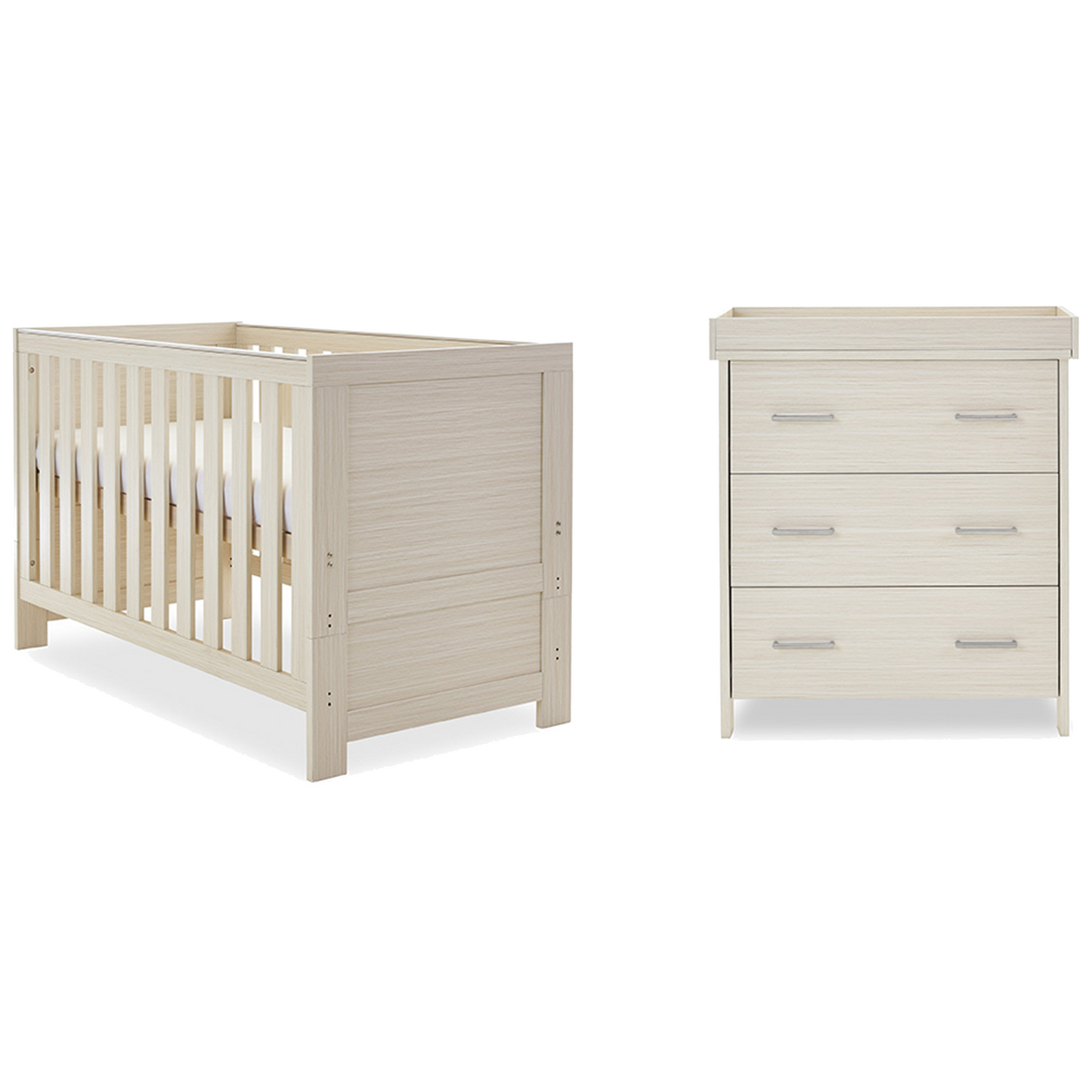 Obaby Nika 2 Piece Room Set with Cot Bed and Dresser Changer