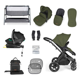 Ickle Bubba Stomp Luxe Travel & Home Bundle with Car Seat, Isofix Base & Bubba&Me Crib