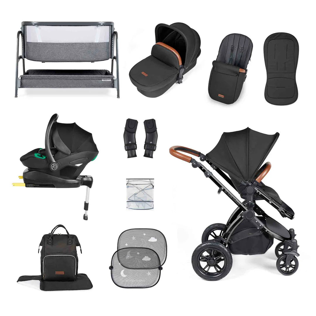 Ickle Bubba Stomp Luxe Travel & Home Bundle with Car Seat, Isofix Base & Bubba&Me Crib