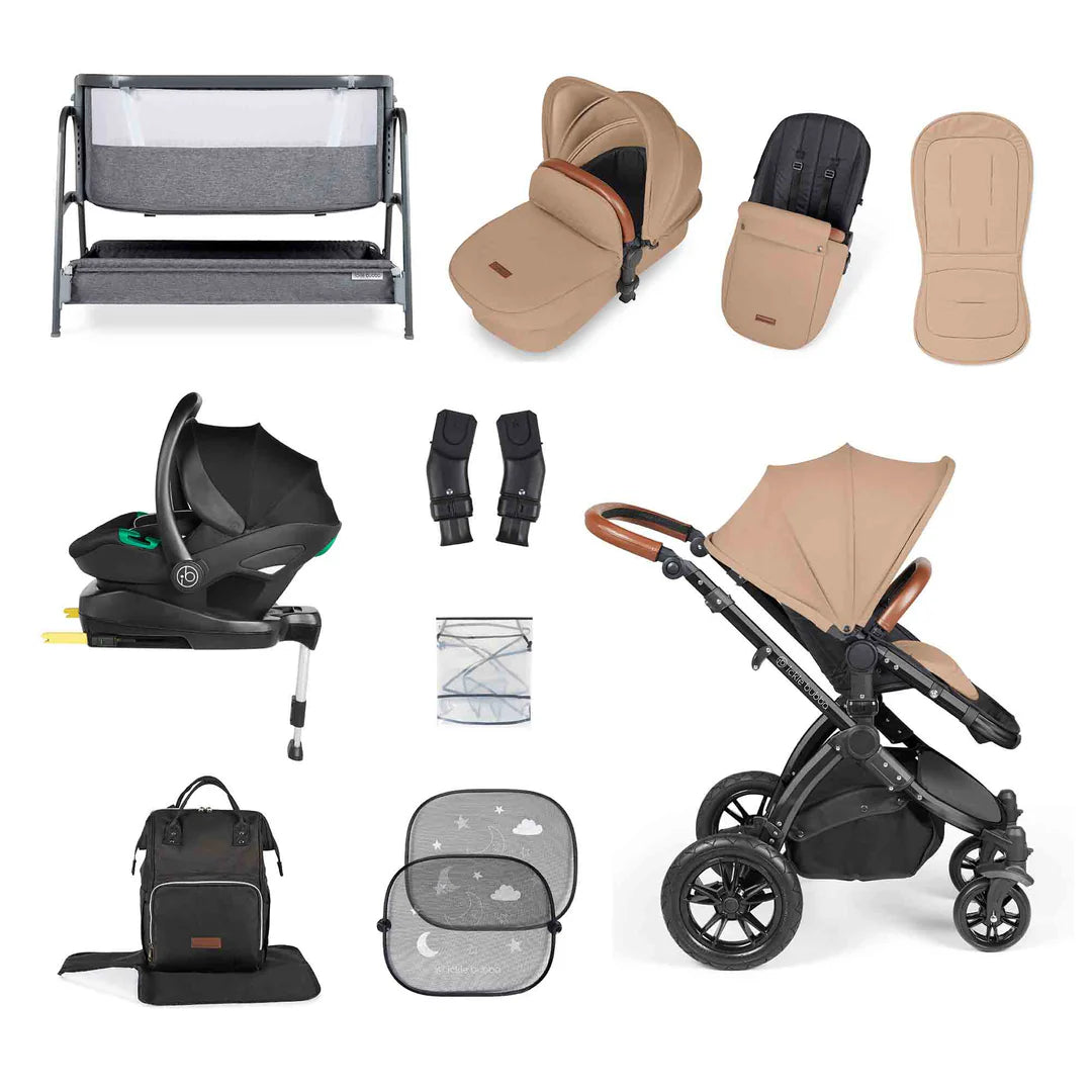 Ickle Bubba Stomp Luxe Travel & Home Bundle with Car Seat, Isofix Base & Bubba&Me Crib