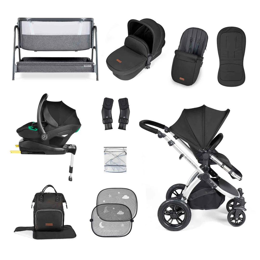 Ickle Bubba Stomp Luxe Travel & Home Bundle with Car Seat, Isofix Base & Bubba&Me Crib