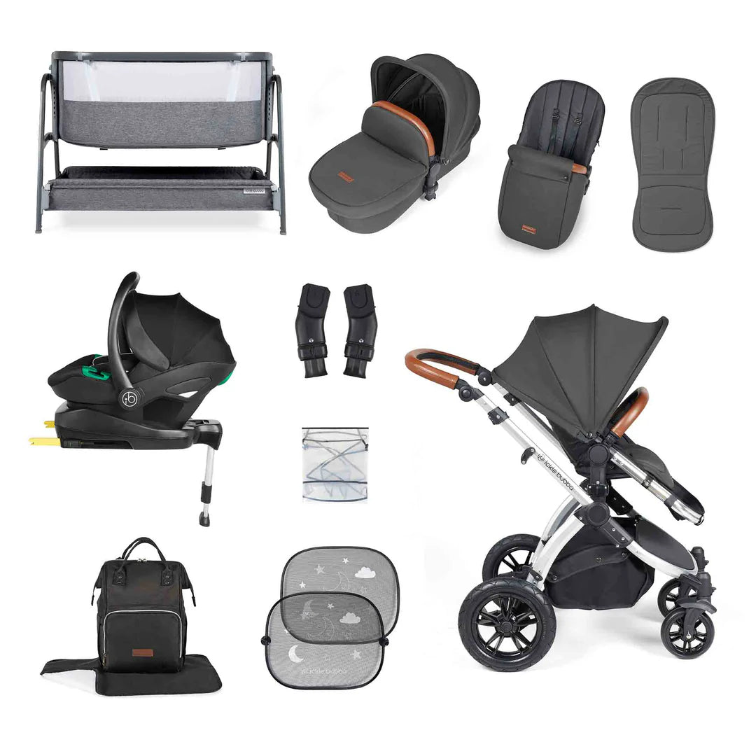 Ickle Bubba Stomp Luxe Travel & Home Bundle with Car Seat, Isofix Base & Bubba&Me Crib