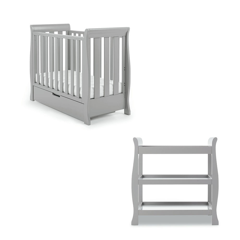 Obaby Stamford Space Saver 2 Piece Room Set with Cot Bed with Dresser Changer