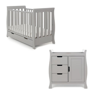 Obaby Stamford Mini 2 Piece Room Set with Cot Bed with Dresser Changer