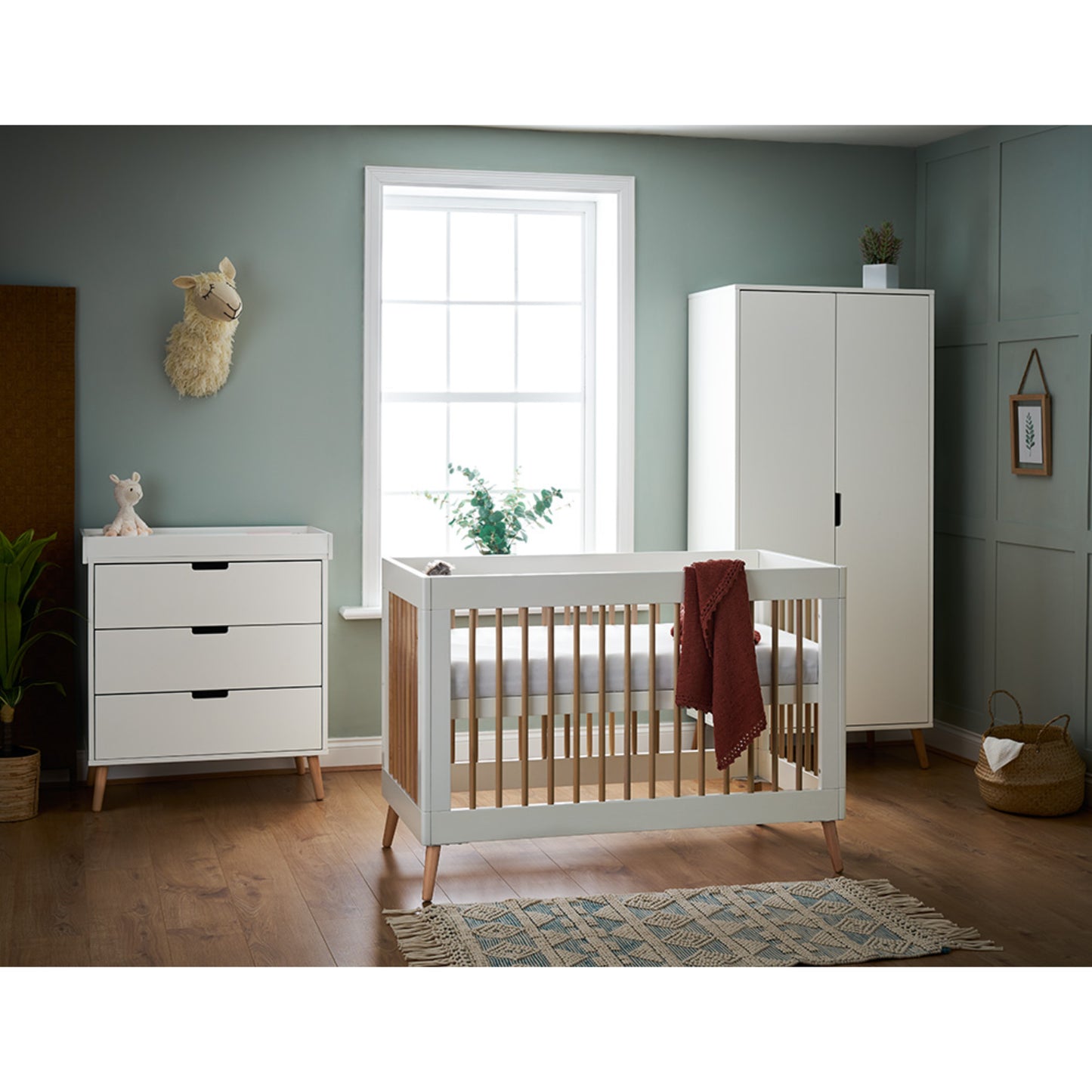 Obaby Maya Mini 3 Piece with Cot Bed, Dresser Changer & Wardrobe