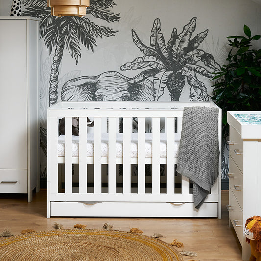 Obaby Nika 2 Piece Room Set with Cot Bed and Dresser Changer