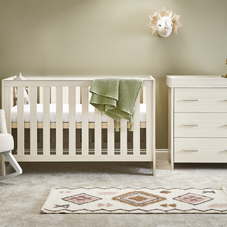 Obaby Nika 2 Piece Room Set with Cot Bed and Dresser Changer