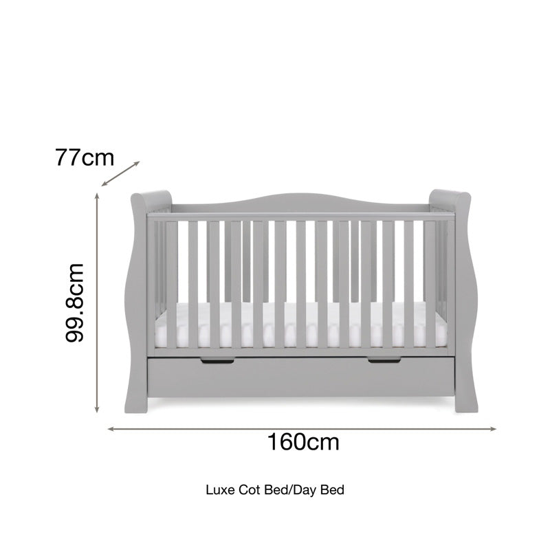 Obaby Stamford Luxe 3 Piece Room Set with Cot Bed, Dresser & Wardrobe