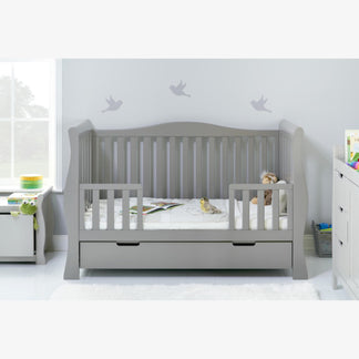 Obaby Stamford Luxe 4 Piece Room Set with Cot Bed, Dresser, Wardrobe & Tall Chest