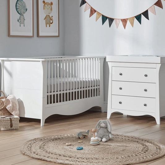 CuddleCo Clara 2 Piece Set with Cot Bed and Drawer Dresser