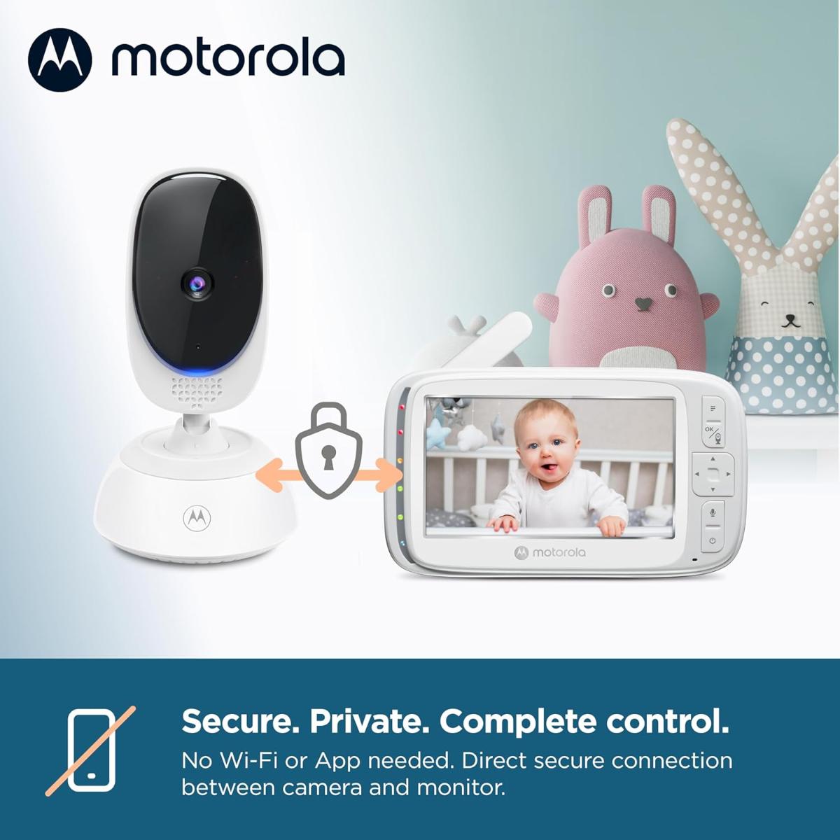 Motorola 5-Inch Video Baby Monitor with Remote Pan & Temperature Monitoring VM75