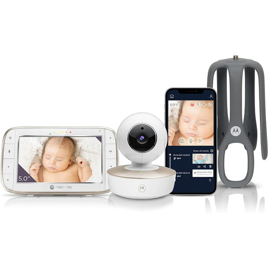 Motorola Connect 5-Inch Portable Wi-Fi Video Baby Monitor with Flexible Crib Mount VM855