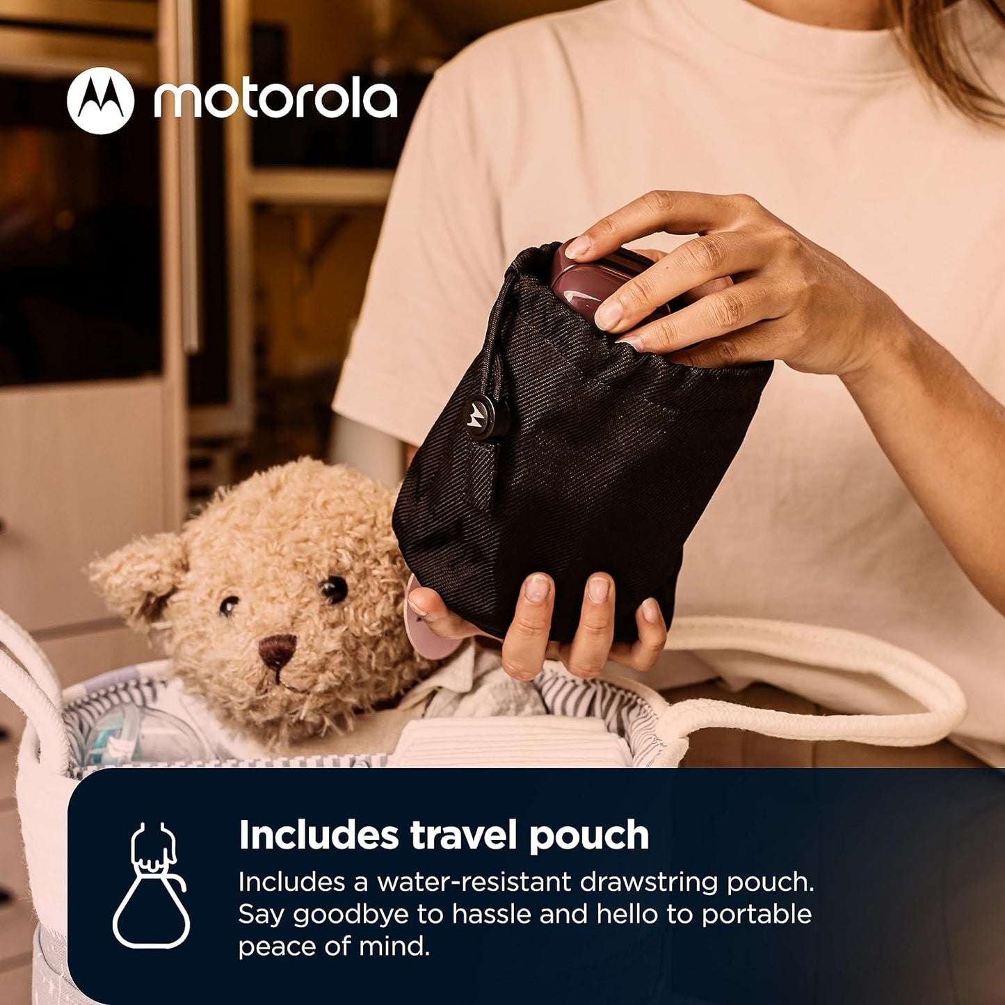 Motorola PIP12 Travel Portable Audio Baby Monitor with Travel Pouch