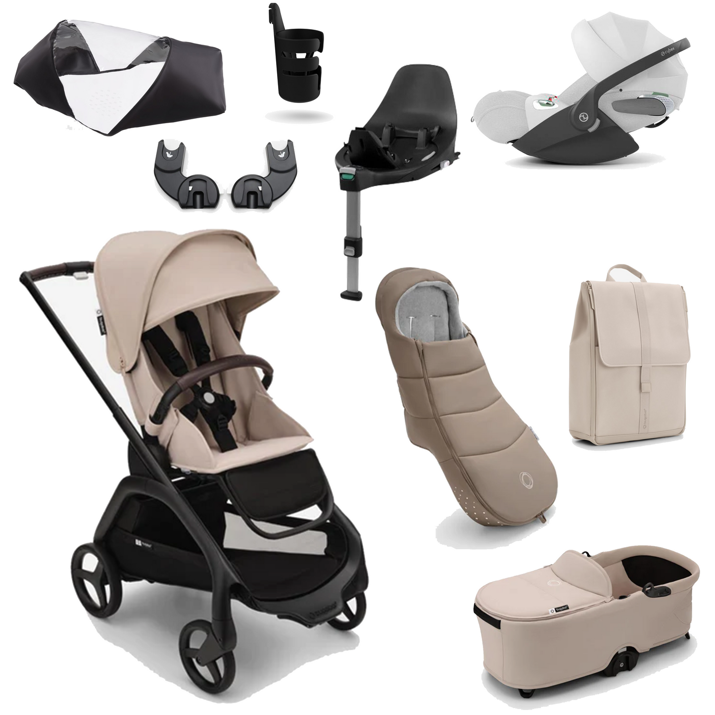 Dragonfly Essential Pushchair Bundle with Cybex Cloud T & Base T