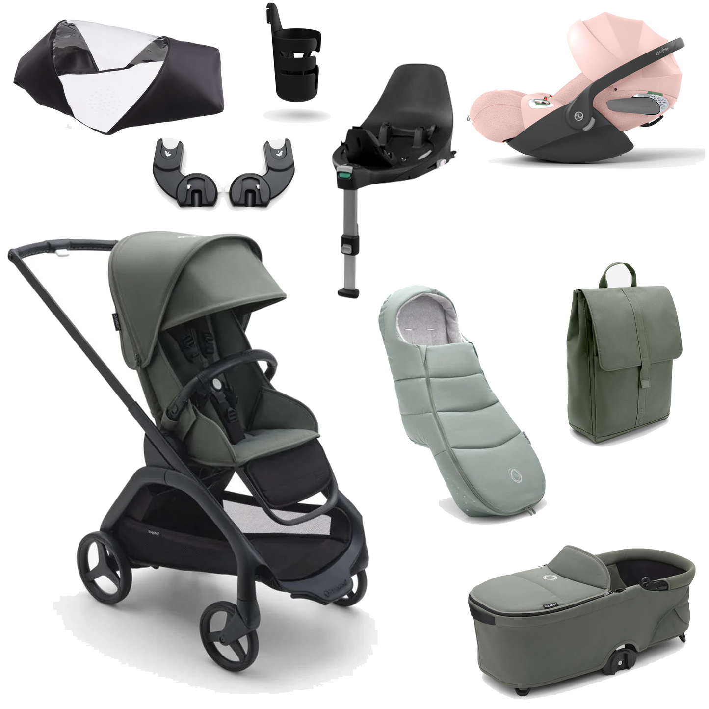 Dragonfly Essential Pushchair Bundle with Cybex Cloud T & Base T