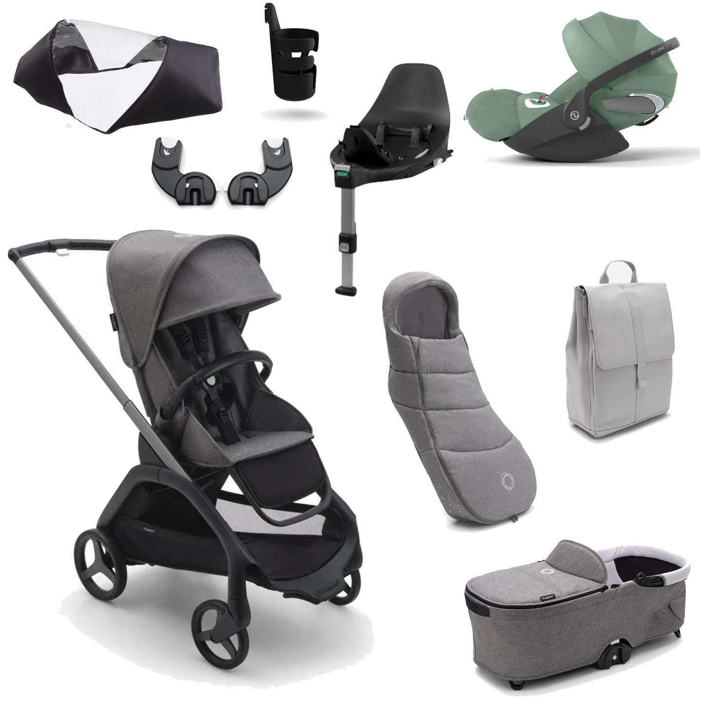 Dragonfly Essential Pushchair Bundle with Cybex Cloud T & Base T