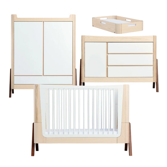 Gaia Baby Hera 4 Piece Set with Cot, Dresser, Wardrobe and Changing Station