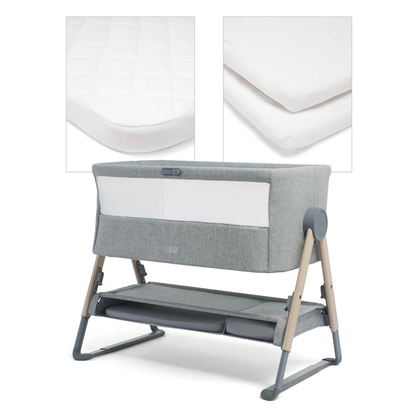 Mamas & Papas Lua Bedside Crib Bundle