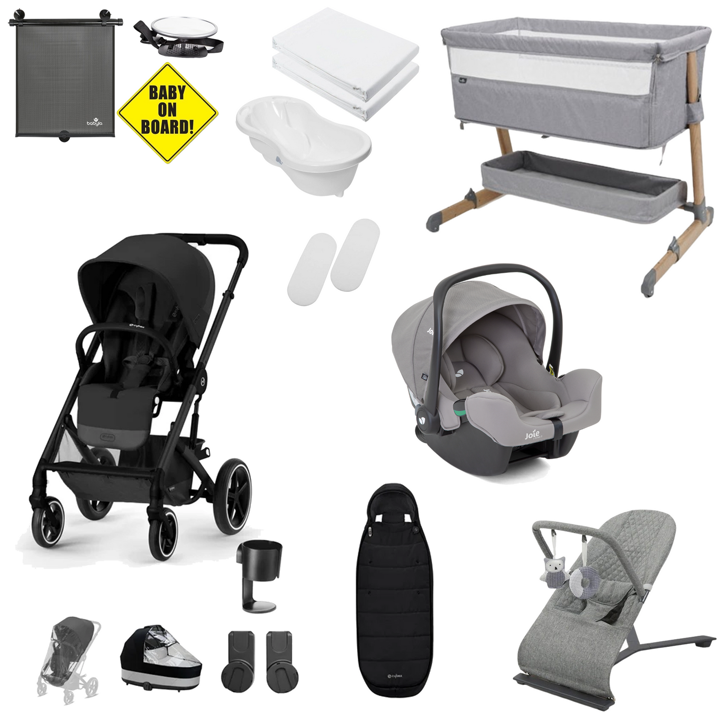 Cybex Balios Newborn Bundle with Joie iSnug Car Seat