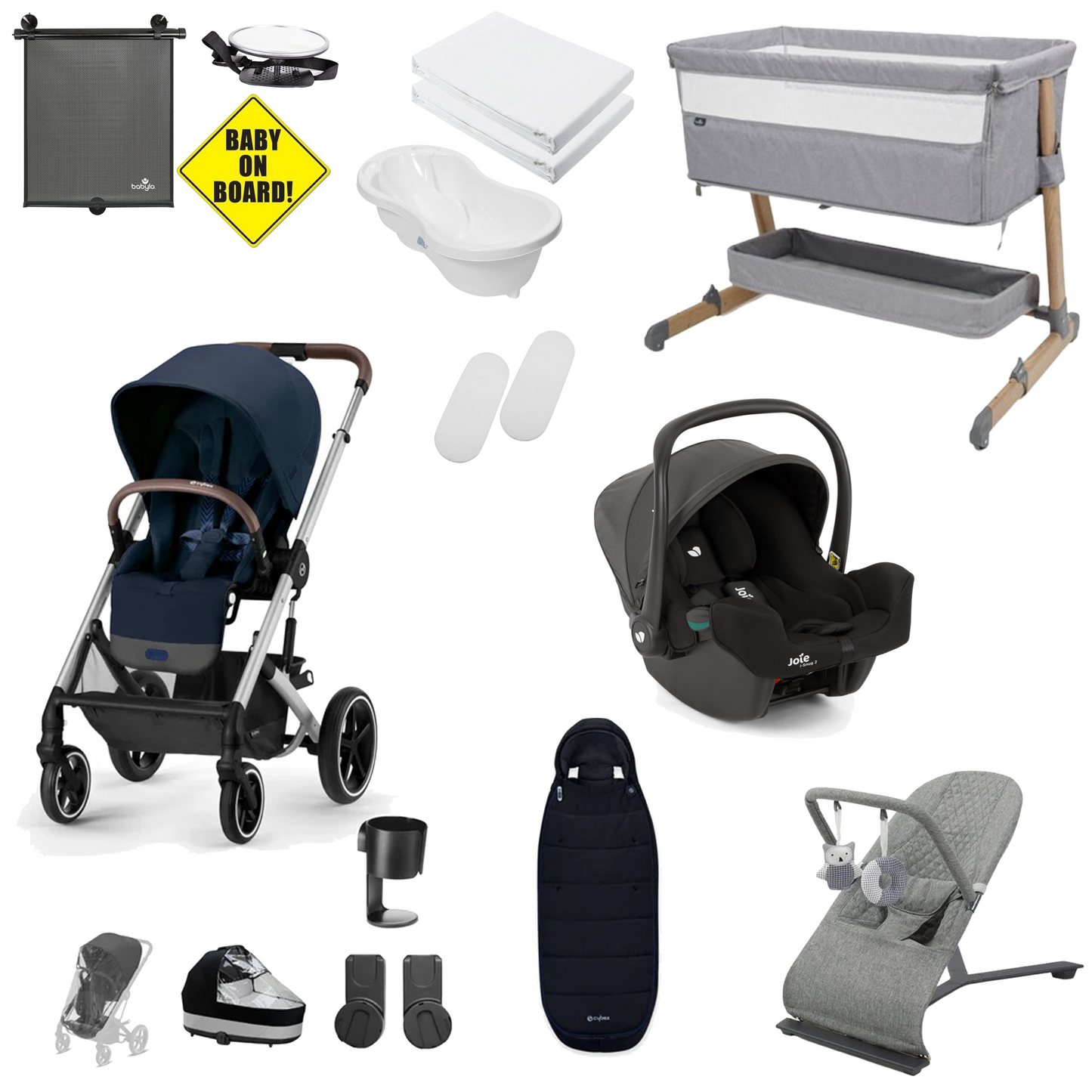 Cybex Balios Newborn Bundle with Joie iSnug Car Seat