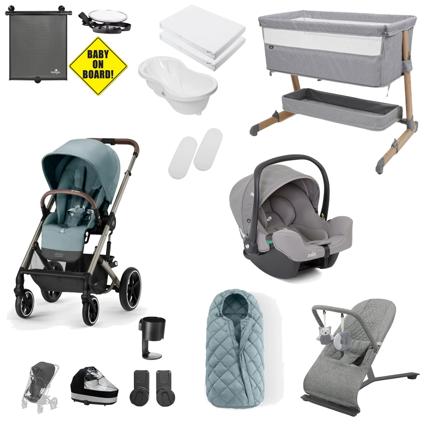 Cybex Balios Newborn Bundle with Joie iSnug Car Seat