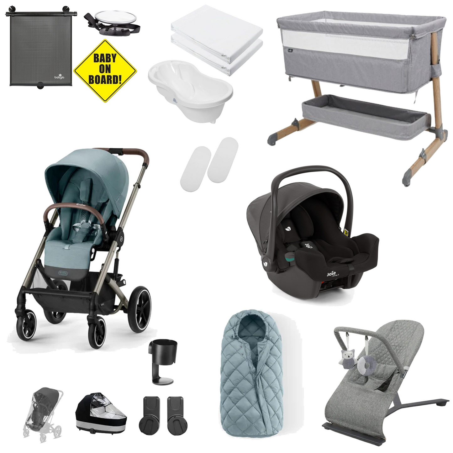 Cybex Balios Newborn Bundle with Joie iSnug Car Seat