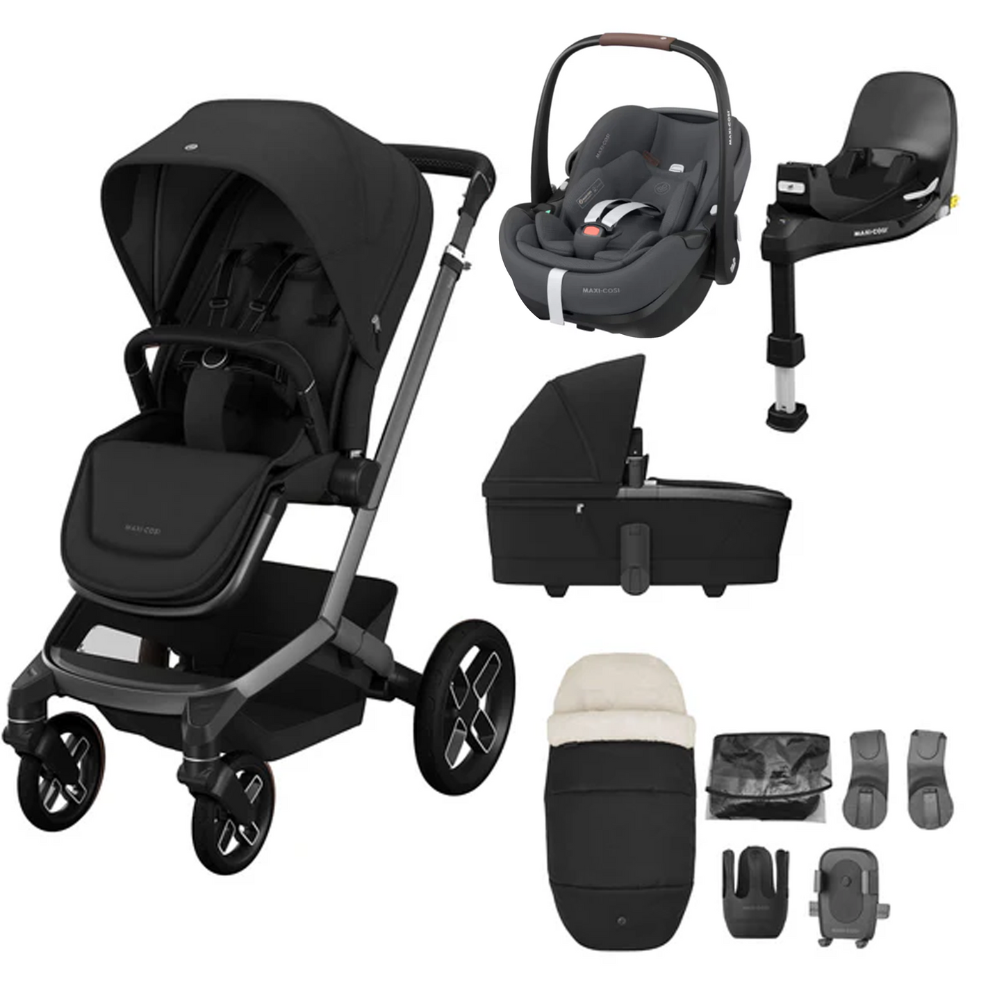 Maxi Cosi Fame 9 Piece Bundle with Maxi Cosi Pebble 360 and Family Fix Base