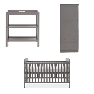 Obaby Grace 3 Piece Room Set with Cot Bed, Changing Unit & Wardrobe