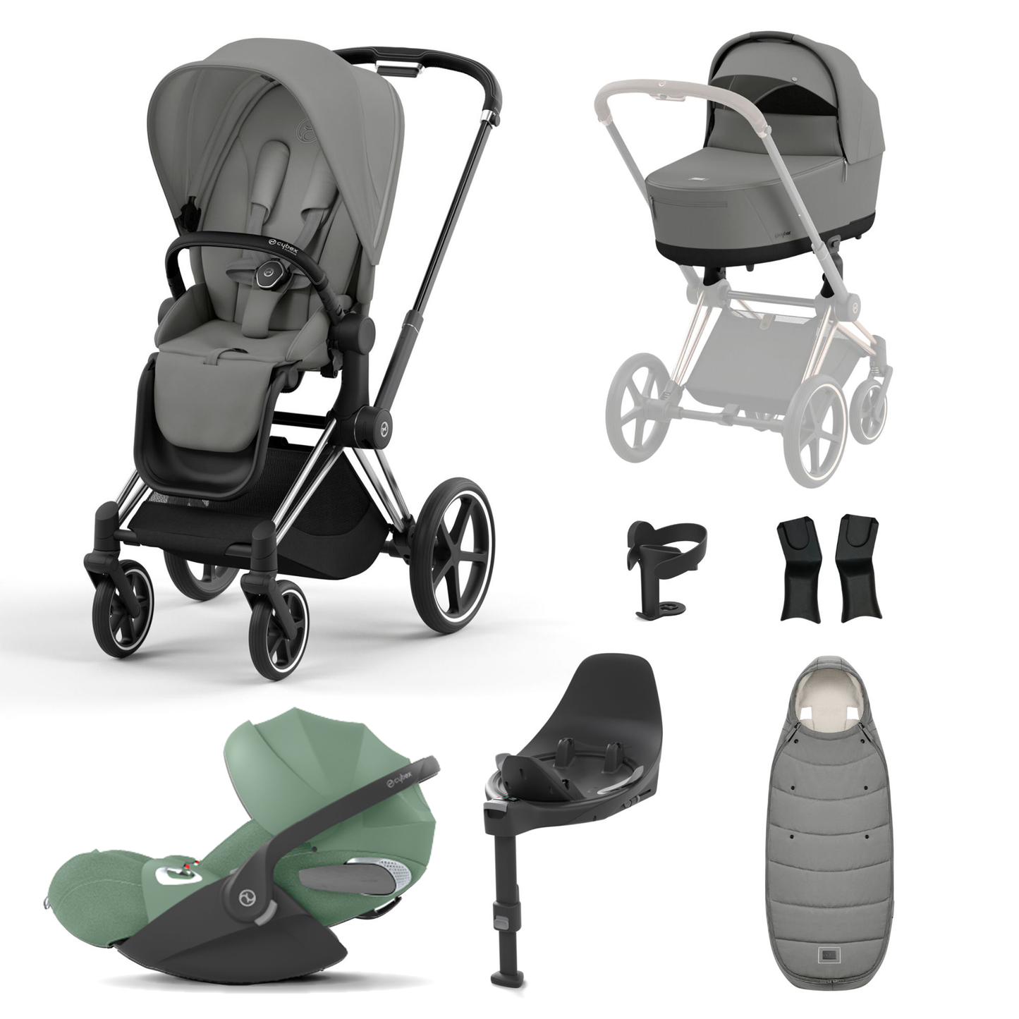 Cybex Priam 2023 with Lux Carrycot and Cloud T Car Seat