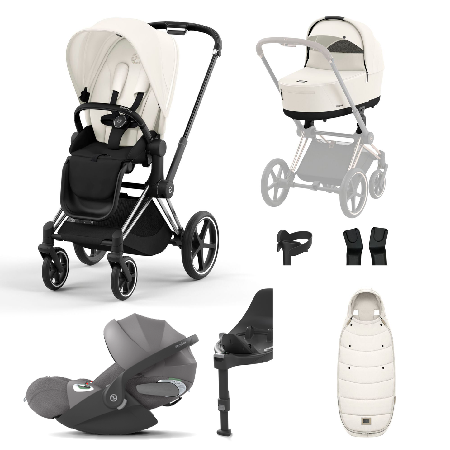 Cybex Priam 2023 with Lux Carrycot and Cloud T Car Seat