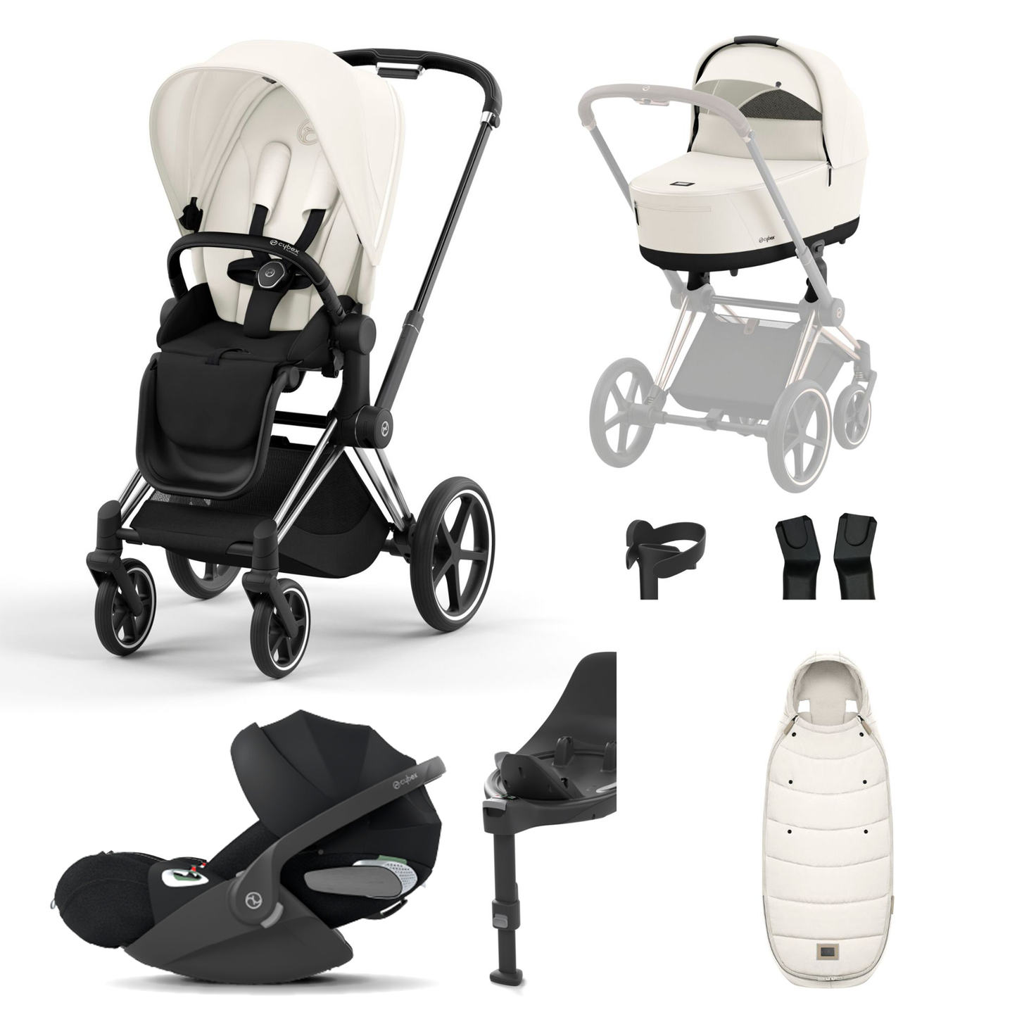 Cybex Priam 2023 with Lux Carrycot and Cloud T Car Seat