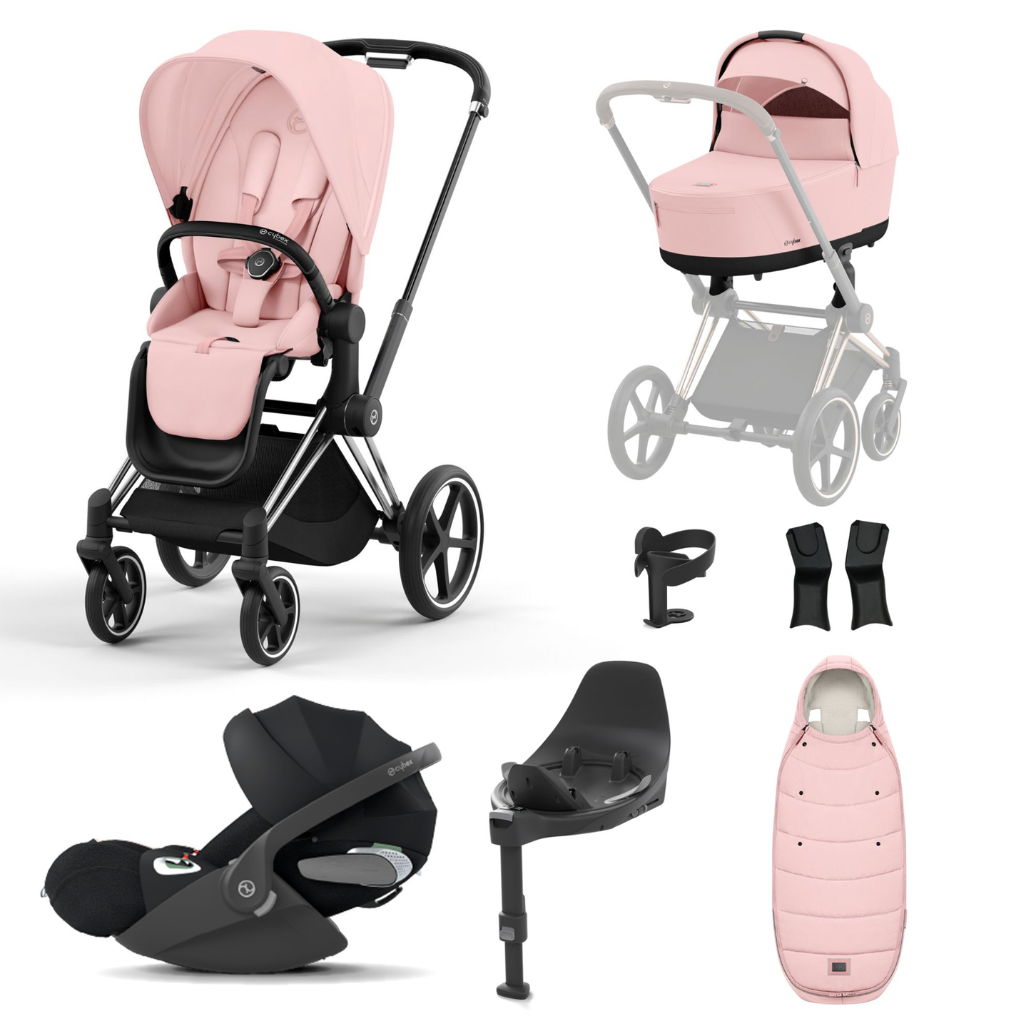 Cybex Priam 2023 with Lux Carrycot and Cloud T Car Seat