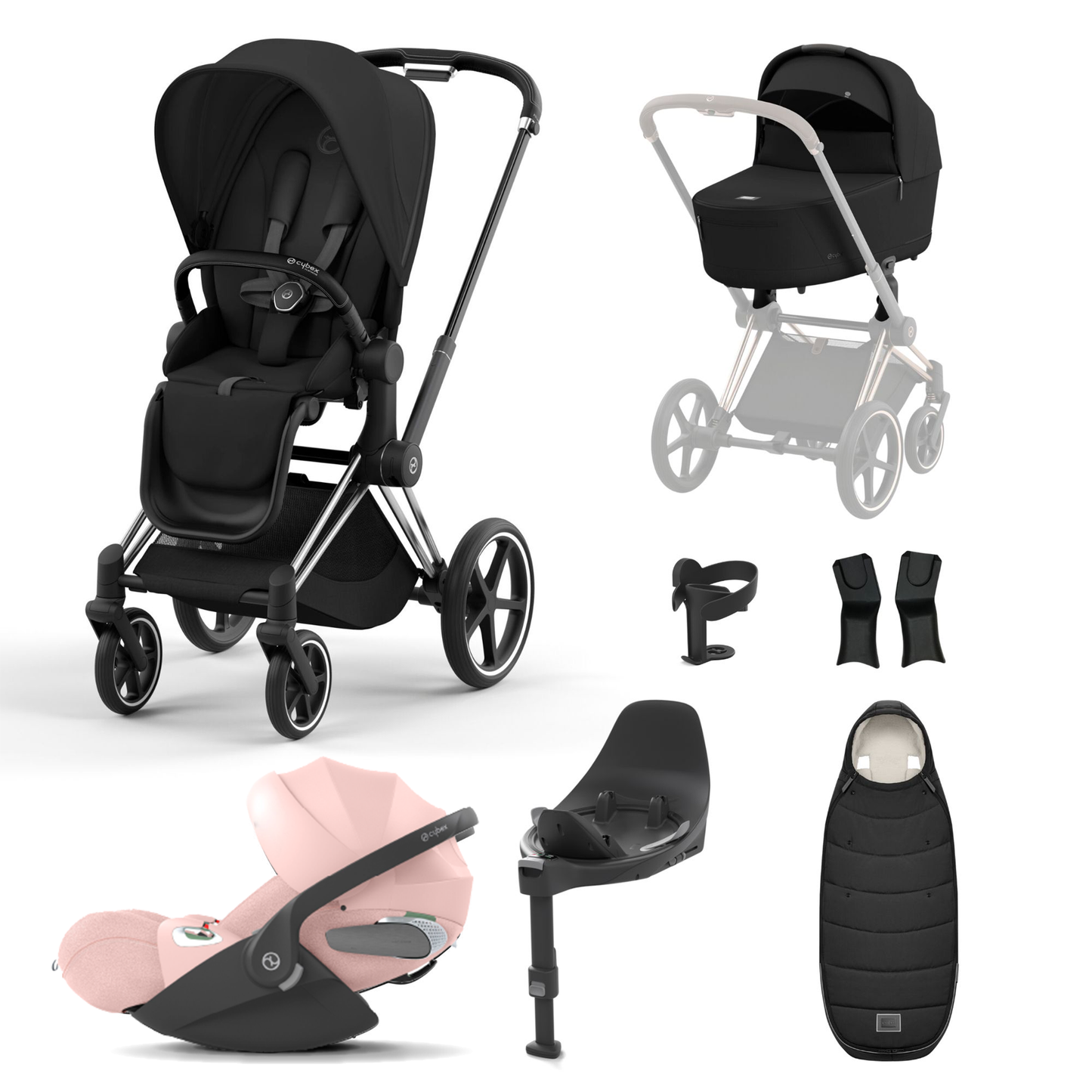 Cybex Priam 2023 with Lux Carrycot and Cloud T Car Seat