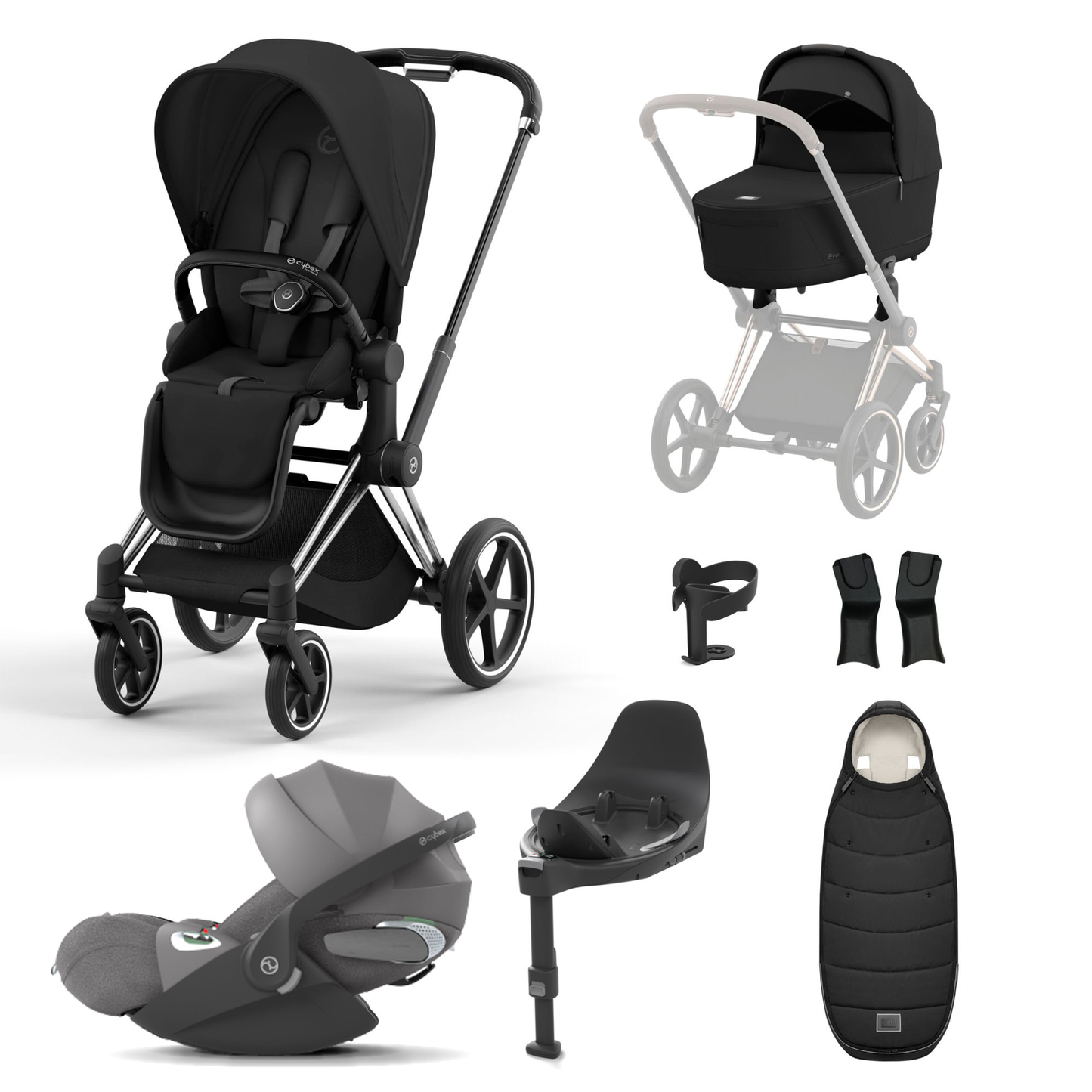 Cybex Priam 2023 with Lux Carrycot and Cloud T Car Seat