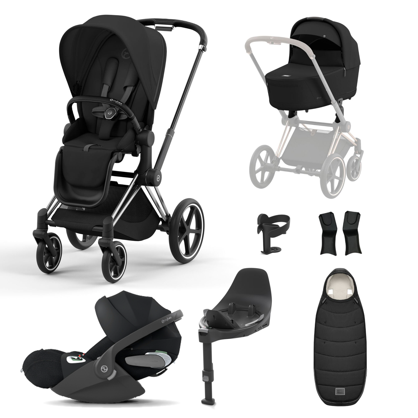 Cybex Priam 2023 with Lux Carrycot and Cloud T Car Seat