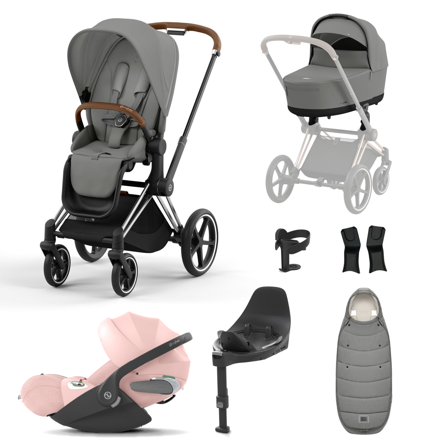 Cybex Priam 2023 with Lux Carrycot and Cloud T Car Seat