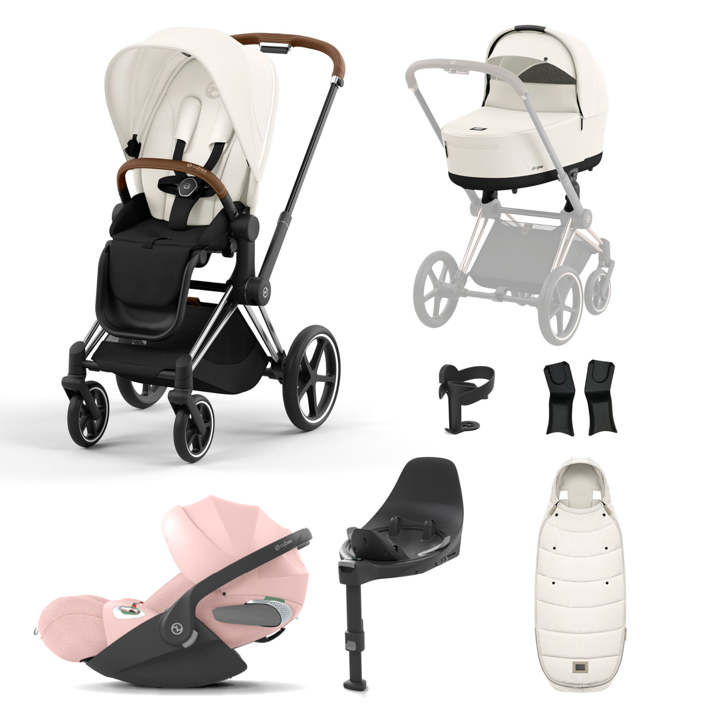 Cybex Priam 2023 with Lux Carrycot and Cloud T Car Seat