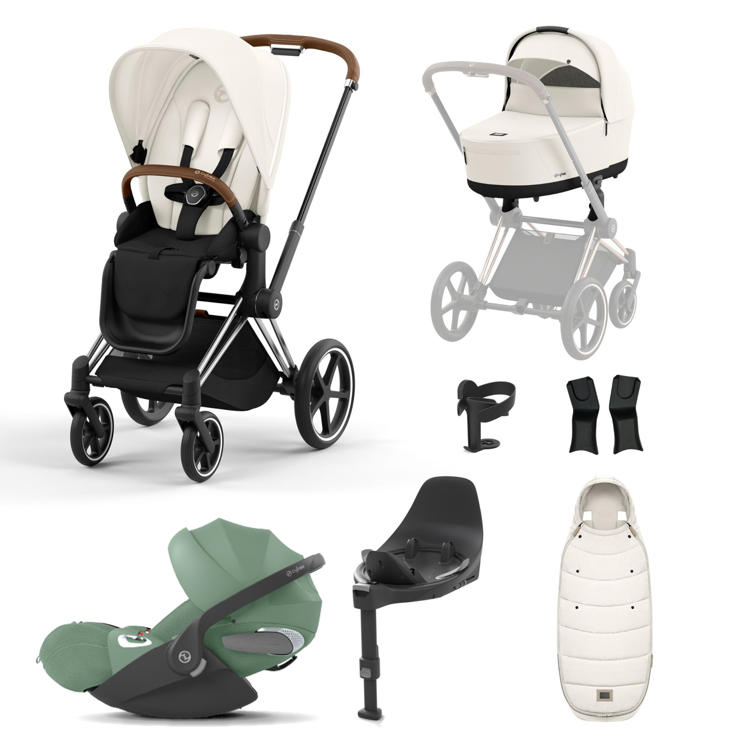 Cybex Priam 2023 with Lux Carrycot and Cloud T Car Seat