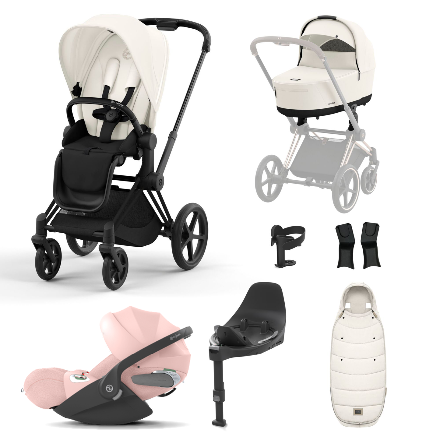 Cybex Priam 2023 with Lux Carrycot and Cloud T Car Seat