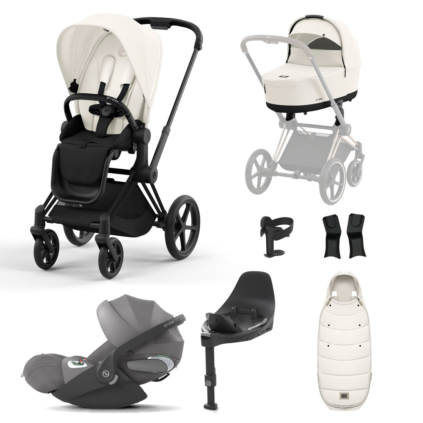 Cybex Priam 2023 with Lux Carrycot and Cloud T Car Seat