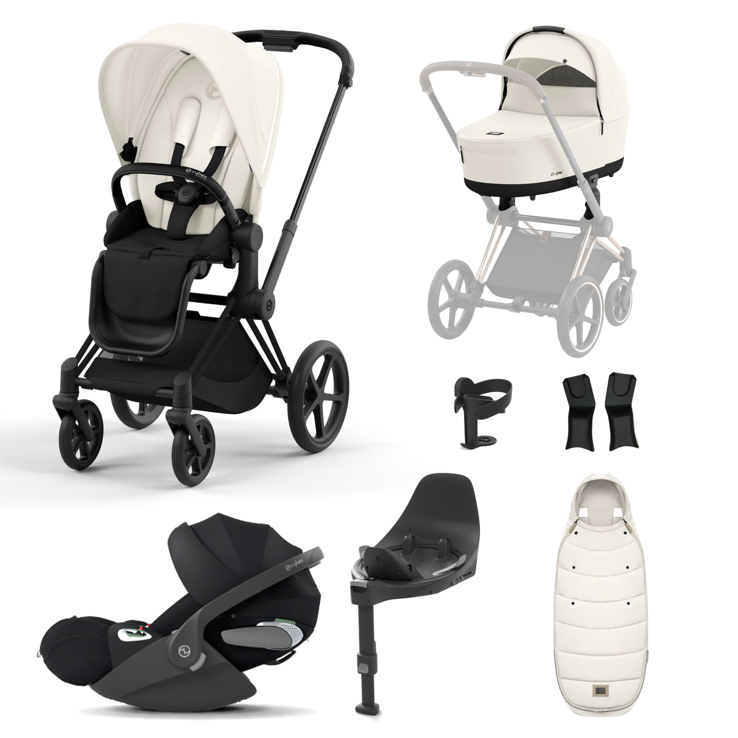 Cybex Priam 2023 with Lux Carrycot and Cloud T Car Seat