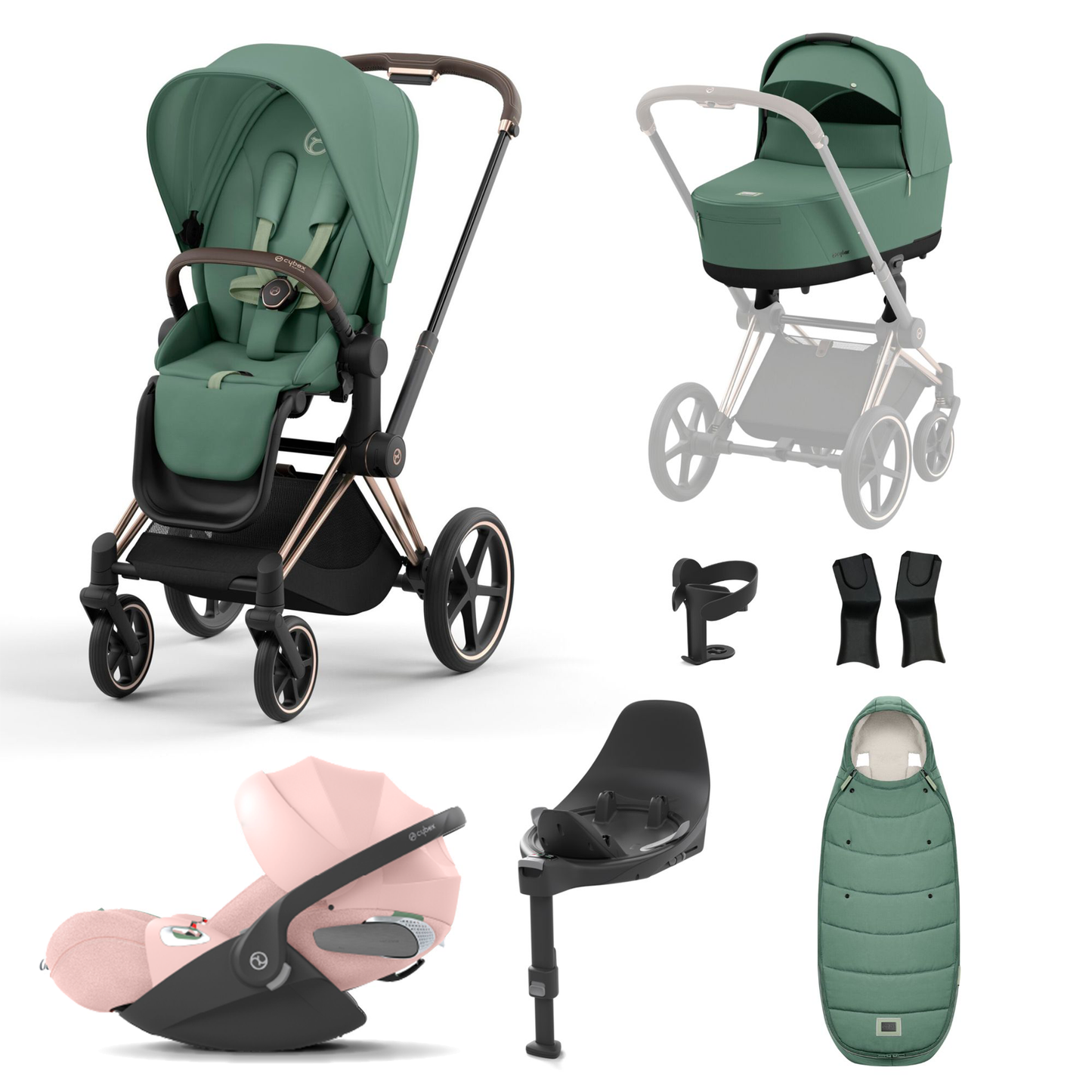 Cybex Priam 2023 with Lux Carrycot and Cloud T Car Seat