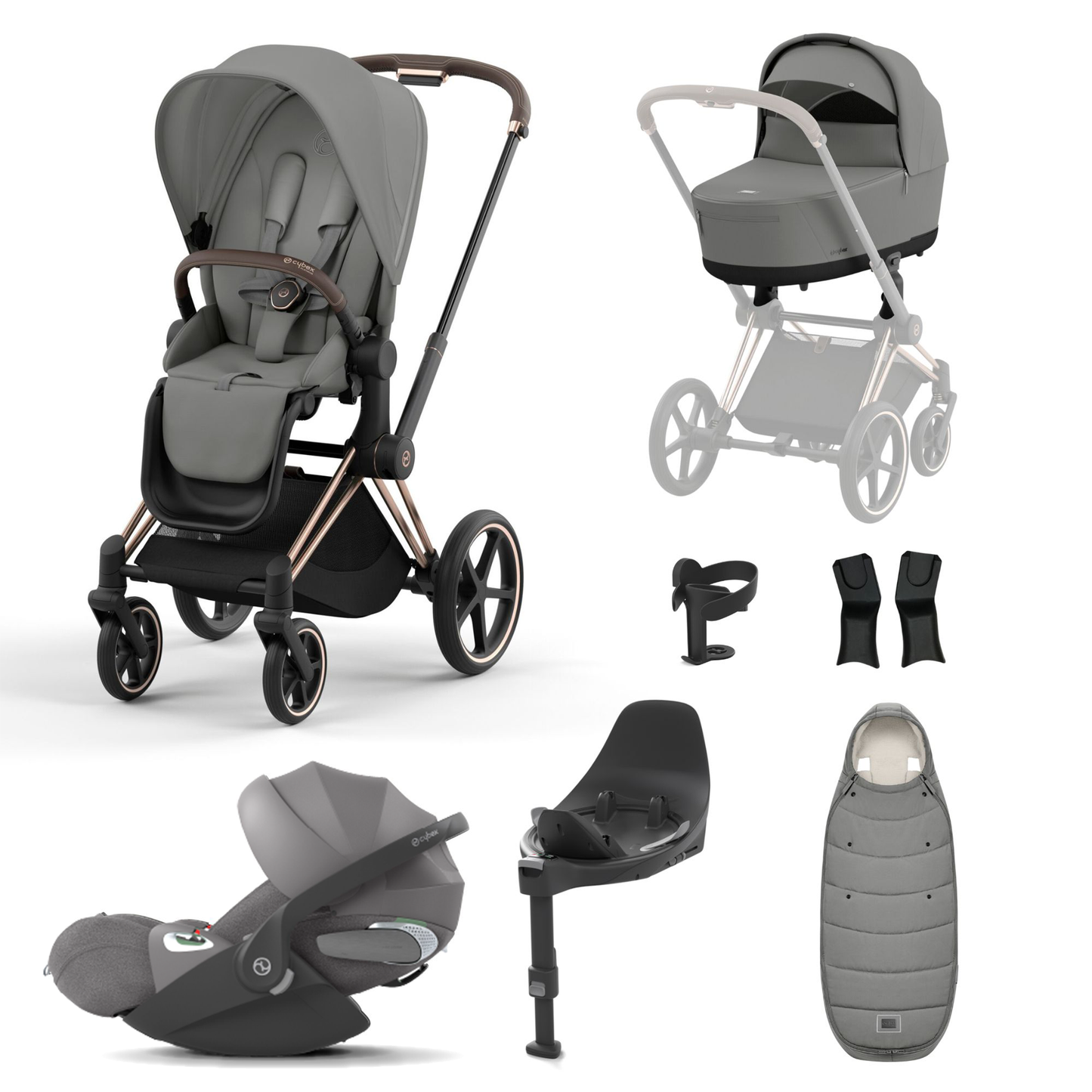 Cybex Priam 2023 with Lux Carrycot and Cloud T Car Seat